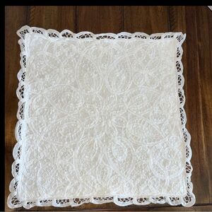 Ivory Battenburg Lace Pillow Cover Fits 13/14” Pillow Romantic Cottage Core